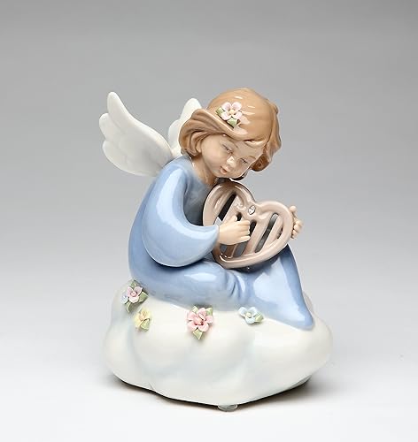 Cosmos Gifts 10372 Figura musical de ángel de porcelana con arpa