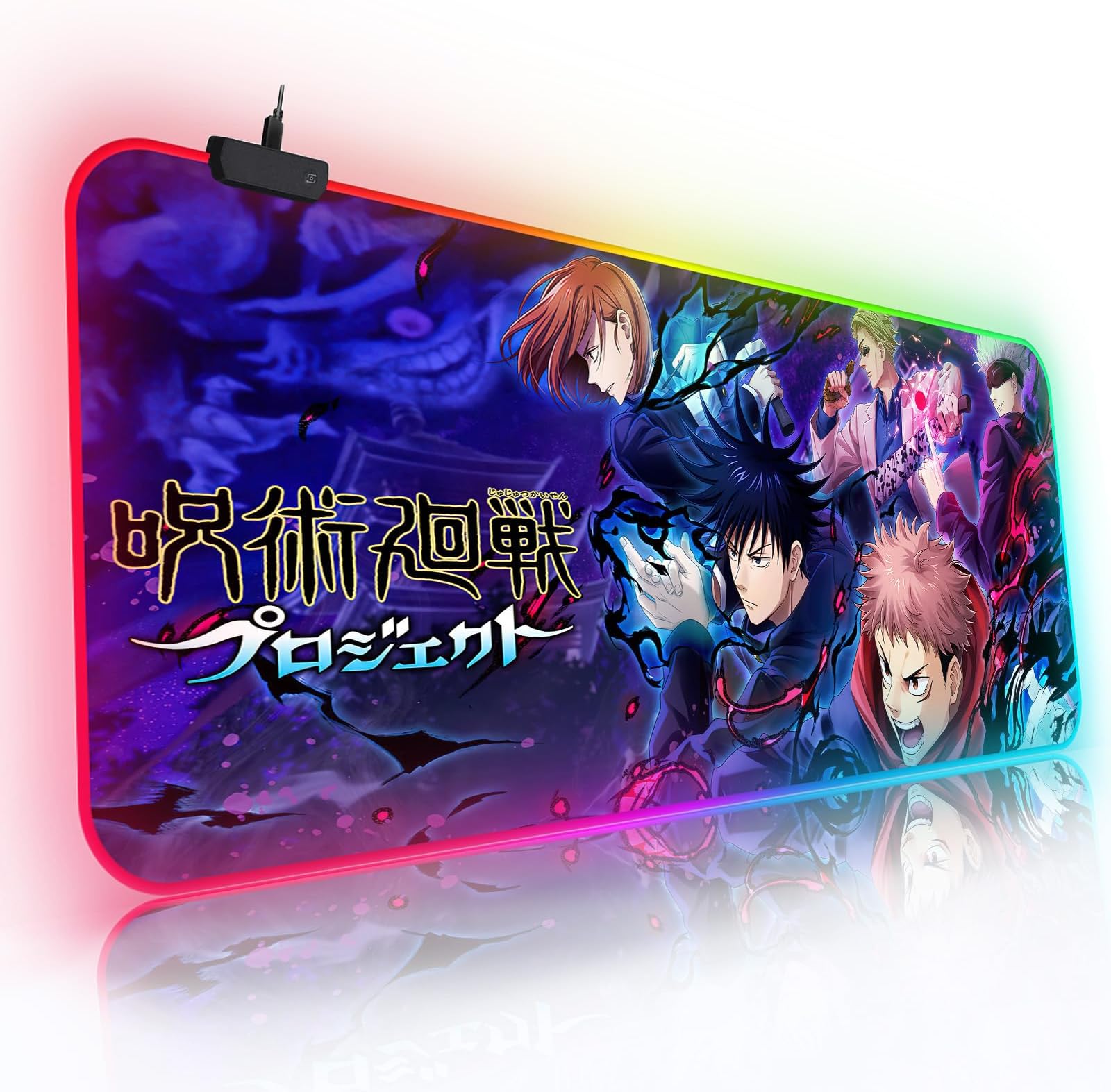 RGB Anime Mouse Mat Pad LED Large Gaming Mouse Pad with 14 Lighting Modes,Oversized Glowing Computer Keyboard Laptop Mouse Mat 31.5x11.8 inche (Big Family)