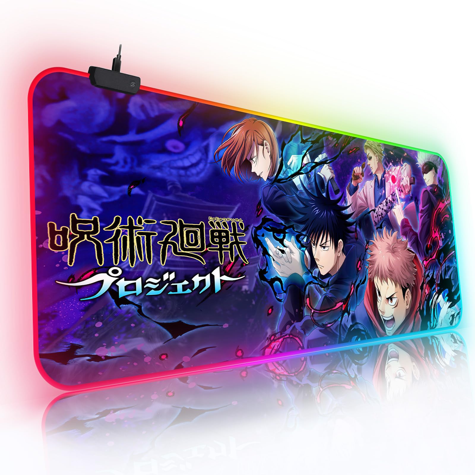 RGB Anime Mouse Mat Pad LED Large Gaming Mouse Pad with 14 Lighting Modes，Oversized Glowing Computer Keyboard Laptop Mouse Mat 31.5x11.8 inche (Big Family)