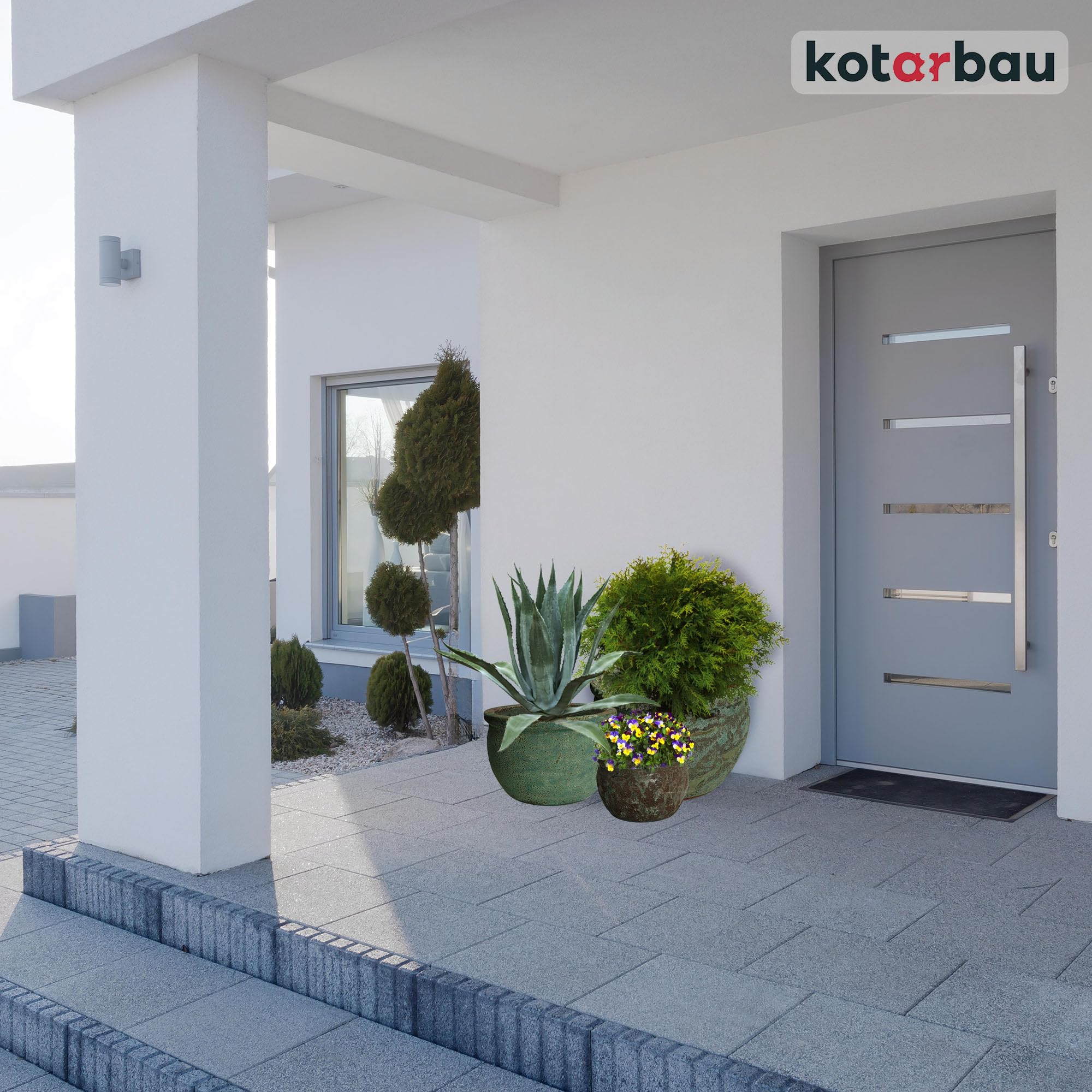 KOTARBAU Vaso da fiori in ceramica, grande, altezza 32 cm, diametro 50 cm, per esterni, grande e resistente al gelo, per esterni e interni, vaso per orchidee in ceramica