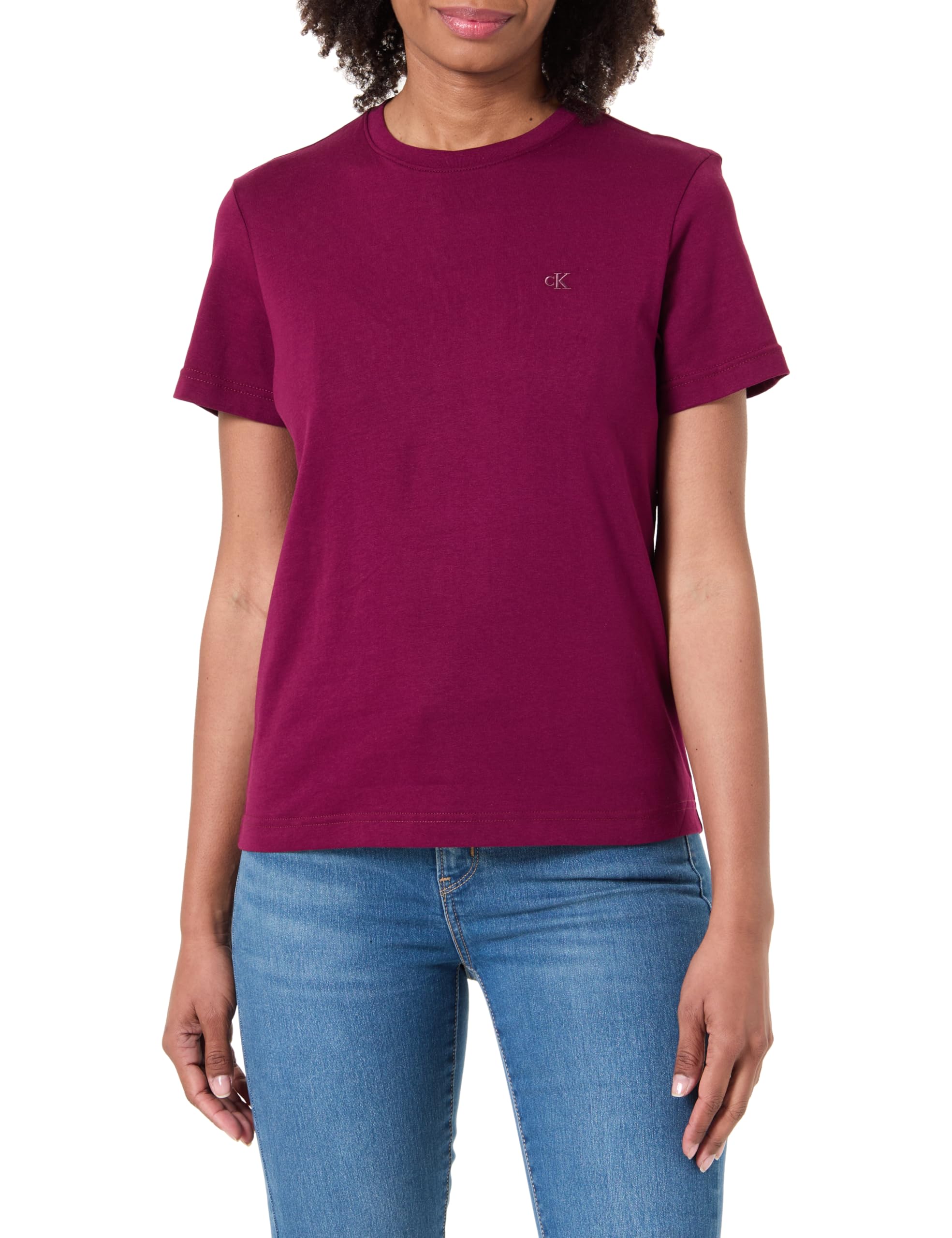 Calvin Klein Women's Archive Jersey Crew Tee EU LV047B224G Tees, Purple (Berry Glaze), XL