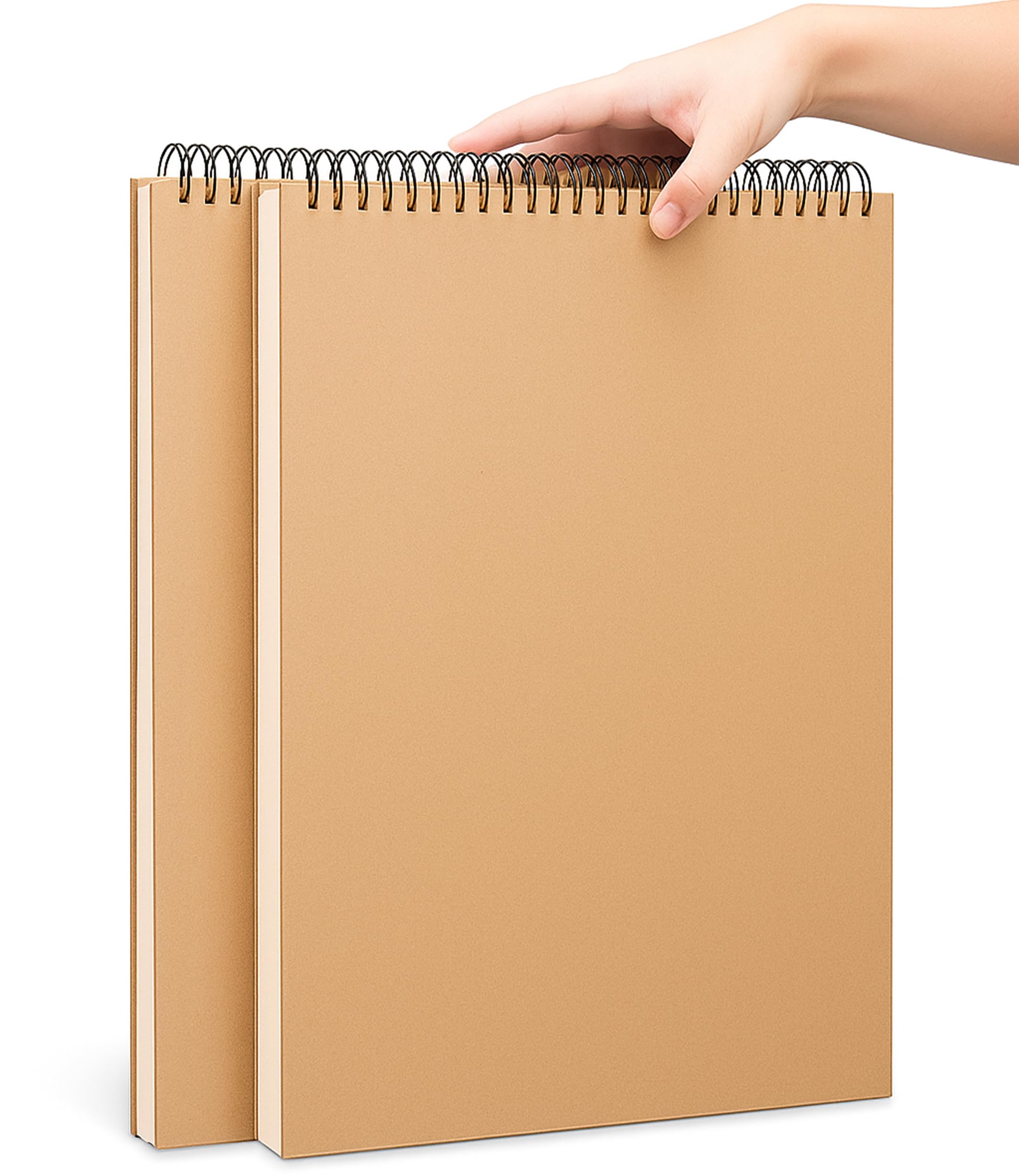 A3 Sketchbook for Artists (Pack of 2) – 120 GSM Thick Paper, 60 Pages (30 Sheets), Thick Hard Cover, Top Spiral Bound – Ideal for Drawing, Sketching, Journaling, Painting