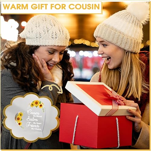 Miniatura 4 de Tuanse Regalos de primas para mujeres primas de Blood Sisters por Heart Friends by Choice - Placas acrílicas con signos de corazón, placas para