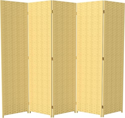 Miniatura 33 de Red Lantern Divisor de habitación de 8 paneles de fibra tejida de 6 pies de alto, color moca oscuro Mocha oscuro,Negro -,Blanco,Crema,Beige