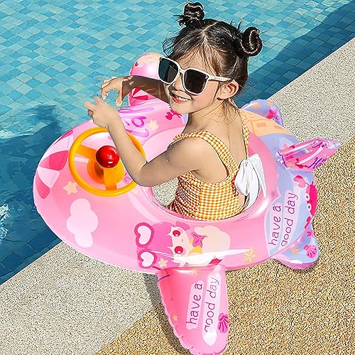 Miniatura 56 de Lindo flotador inflable de piscina para niños, flotador de verano de PVC, cama de aire, lago, barco, flotadores de natación con 2 asas, balsa