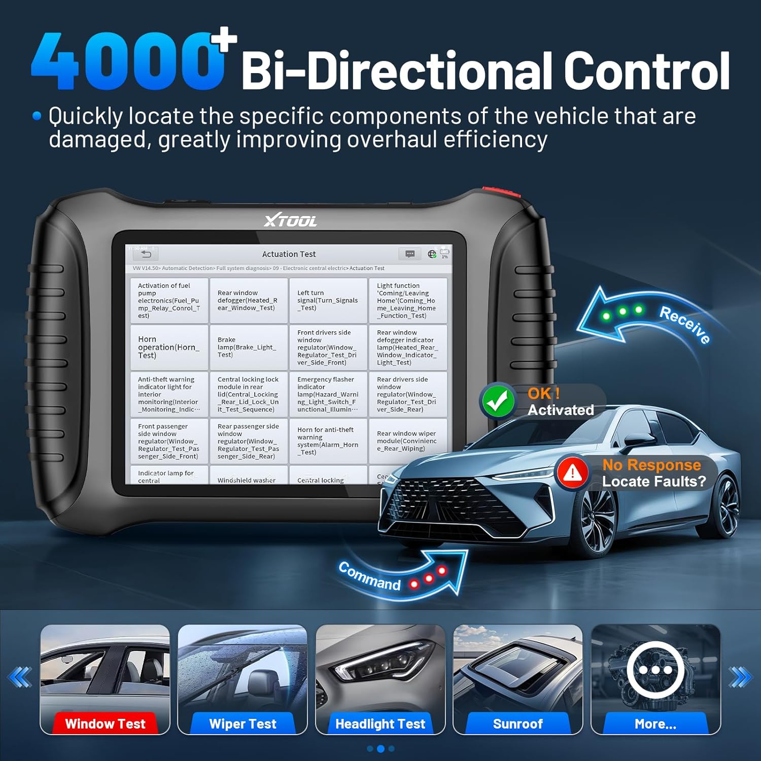 XTOOL IP900 Bidirectional Scan Tool 2026 Upgraded AI Assisted, OBD2 Scanner Diagnostic Tool, ECU C0ding, 41+ Resets, FCA, CAN FD&DoIP, Pre & Post Scan, All System Scanner for Car, 3-Year Update