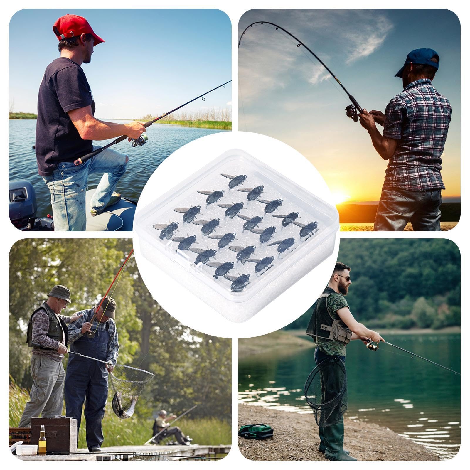 Señuelos de pesca con mosca, mosca para pesca | Surtido de moscas artificiales, equipo de señuelos de pesca falsos, cebo de simulación flexible para pesca de trucha