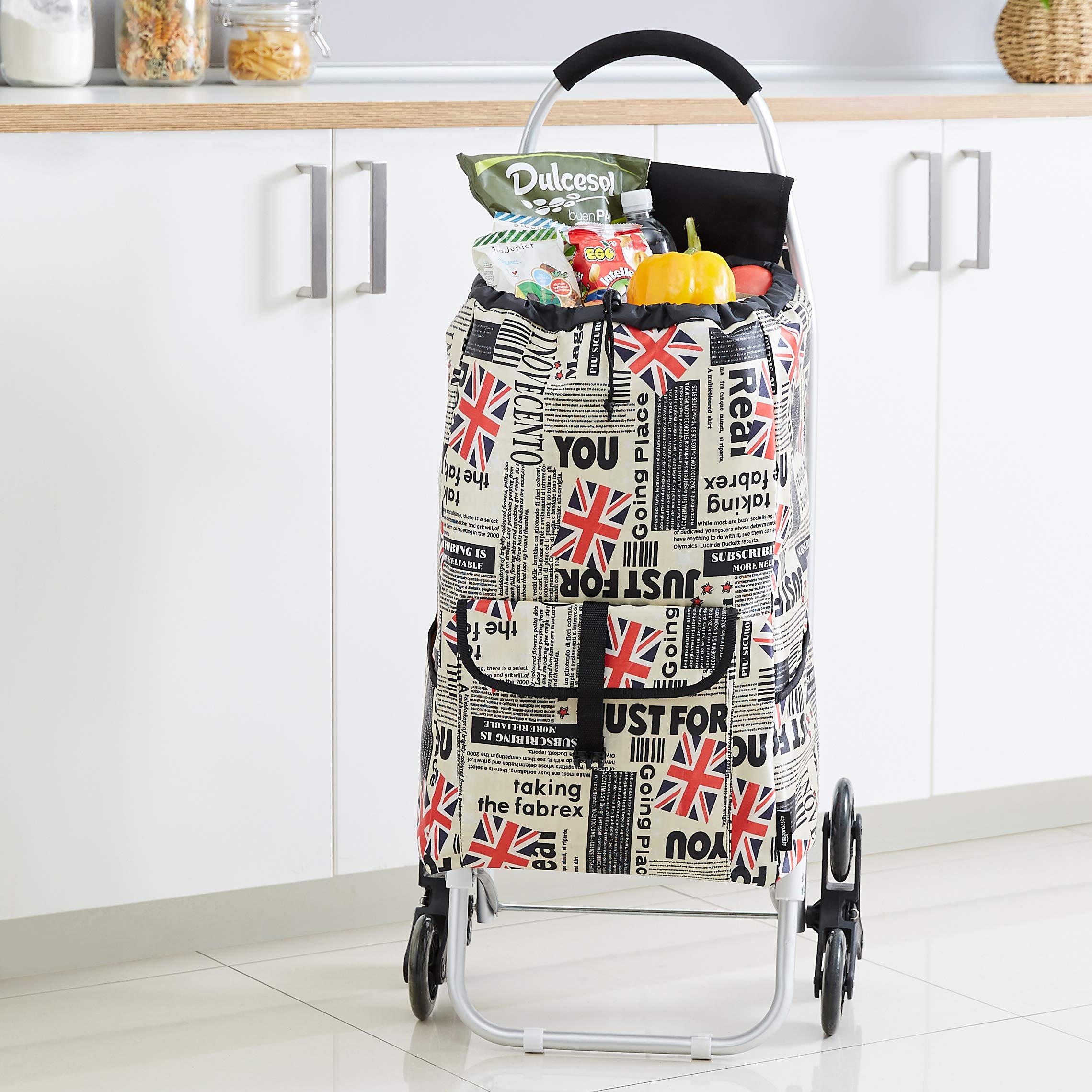 Buy Amazon Basics 6Wheel Shopping Trolley with Aluminium Handles, 50