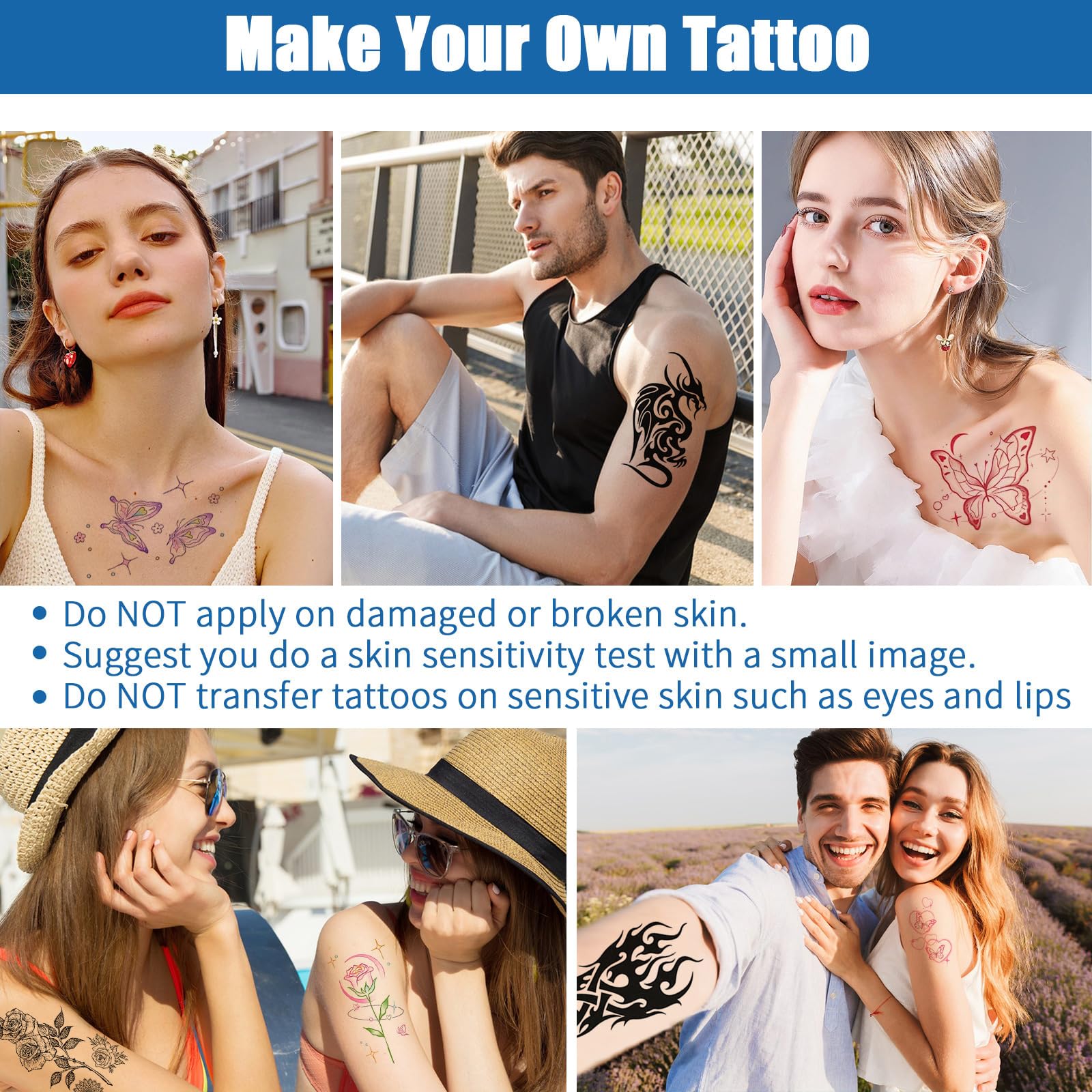 Papel de Tatuaje Temporal, Tatuajes Temporales Transparente A4X20 Hojas Papel para Transferir Tatuajes Imprimible, DIY Tatuaje Papel para Impresora de Inyección de Tinta y Láser
