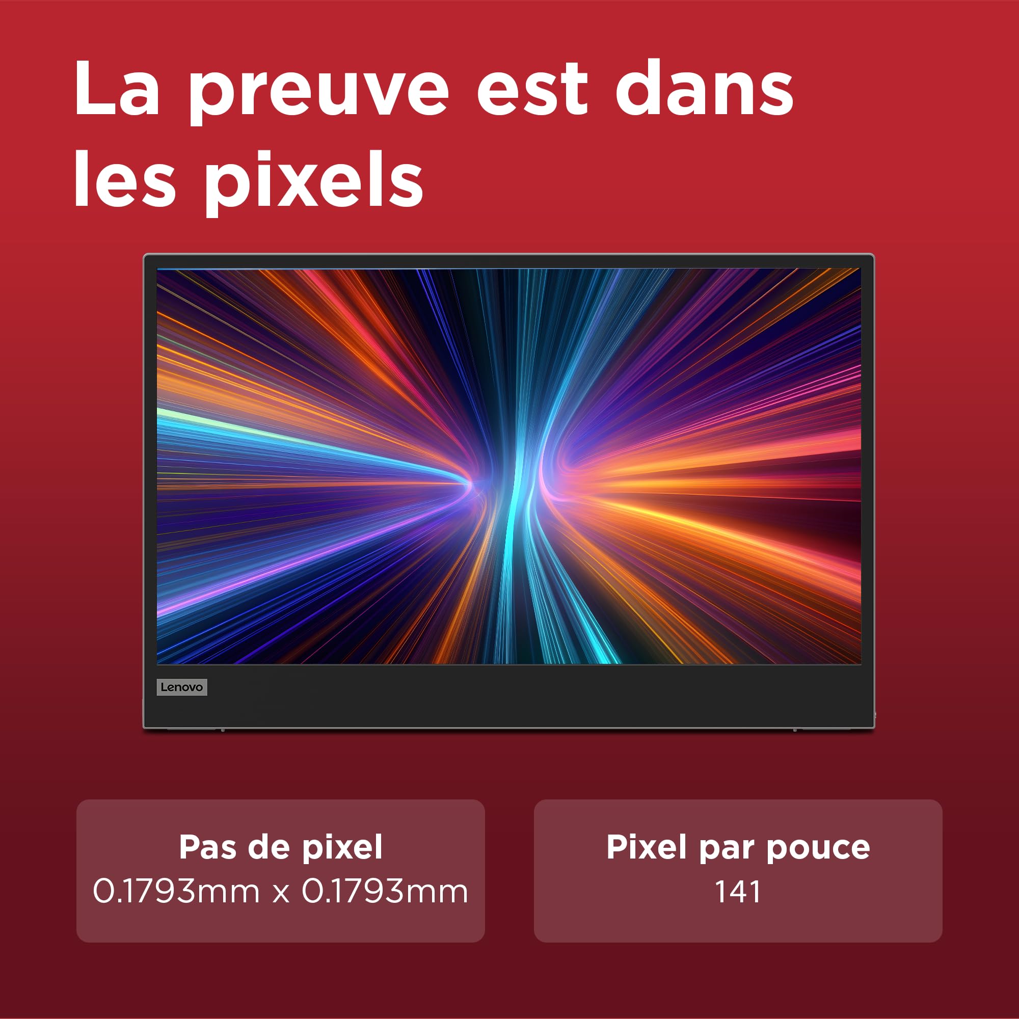 Lenovo L15(A21156FX0) Moniteur Portable, écran 15,6" (Full HD, IPS, 60 Hz, 6 ms, entrée 2 x USB-C, câble vers USB-C, réglable en Inclinaison) - Gris