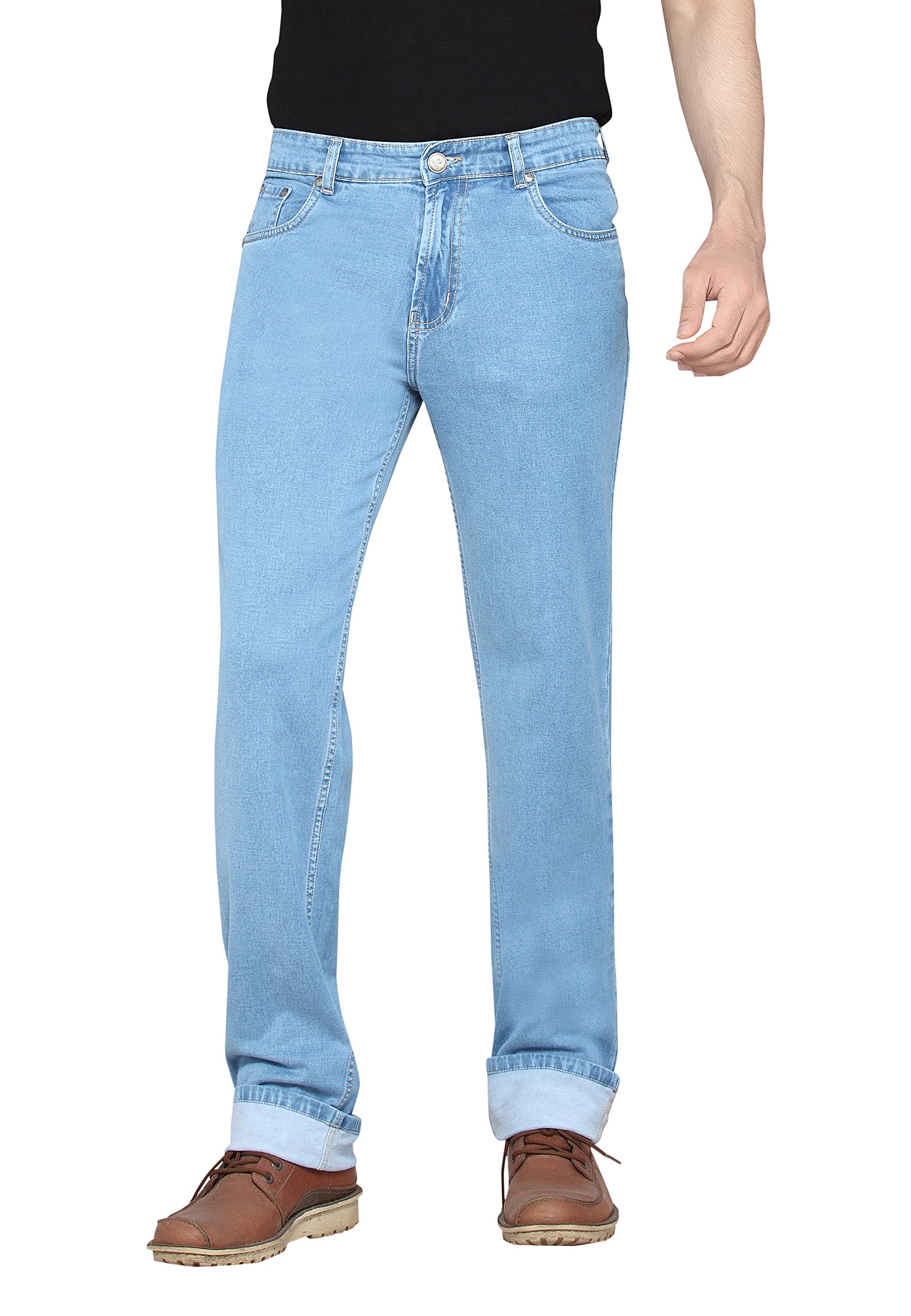 Mens Super Stretchable Relax Fit Silky Fabric Jeans- Sky Blue-picture-30