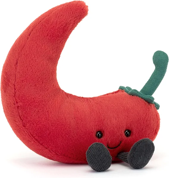 Jellycat Amuseables Chilli Pepper Stuffed Toy, 6.5 inches - Vegetable Plush - Fun Gift Idea