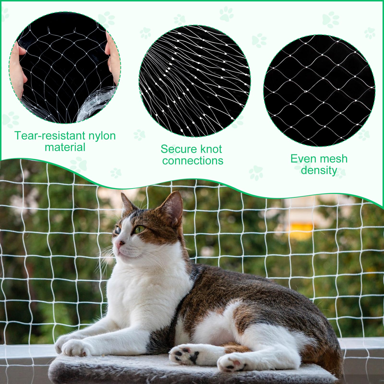Rete per Gatti, Rete Gatti Balcone 10 x 3 m Rete Protezione Gatti Balcone, Bianco Rete Balcone per Gatti, Rete Anti Uccelli, Multifunzione Rete Gatti per Balconi, Porte, Finestre, Scale, Giardini