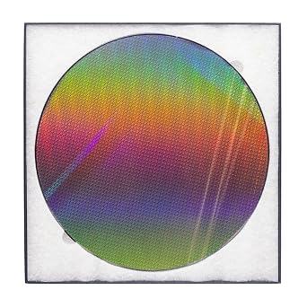 12 in Wafer Silicon Integrated Circuit Real Chip Art, Double Side Polished Uncut Ic Si, Can Be Used As A Geek Toy, Gift, Viewing, Collection, Exhibition, Decoration Or Teaching