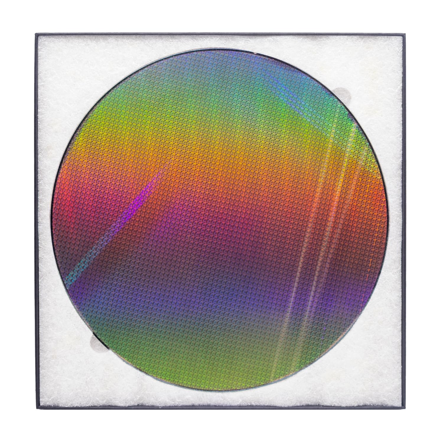 12 in Wafer Silicon Integrated Circuit Real Chip Art, Double Side Polished Uncut Ic Si, Can Be Used As A Geek Toy, Gift, Viewing, Collection, Exhibition, Decoration Or Teaching