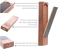 Vista 3 de Mango de grifo de cerveza con pizarra extraíble, mango de madera de nogal rústico de 8 pulgadas con una práctica pizarra magnética extraíble