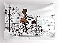 Vista 14 de Bolos decoraciones de fiesta funda de almohada por Ambesonne, bola roja con difusión Skittles vibrantes abstracta vibrante Arte, decorativo impreso