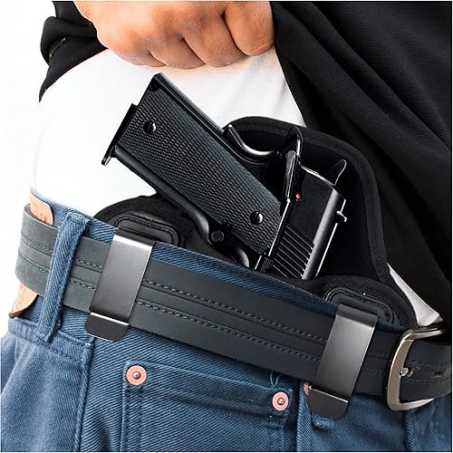 Miniatura 3 de Funda táctica para panqueques. Funda de piel 1911 de 4 y 5 pulgadas con riel. Interior de gamuza para protección. Funda interior de piel ecológica