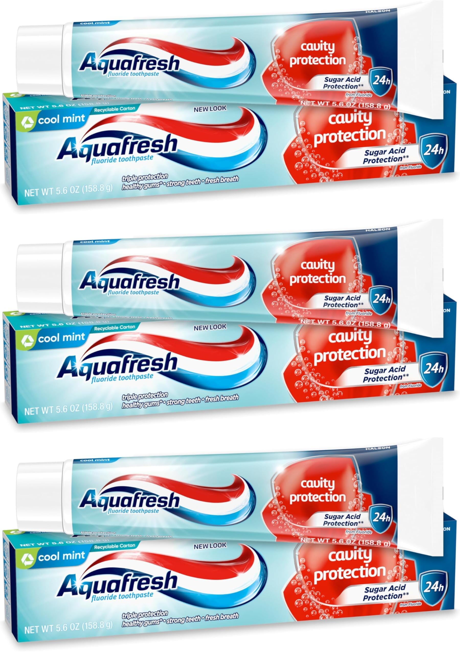 Cavity Protection Fluoride Toothpaste for Healthy Gums, Strong Teeth, and Fresh Breath, Cool Mint, 5.6 oz (Pack of 3)