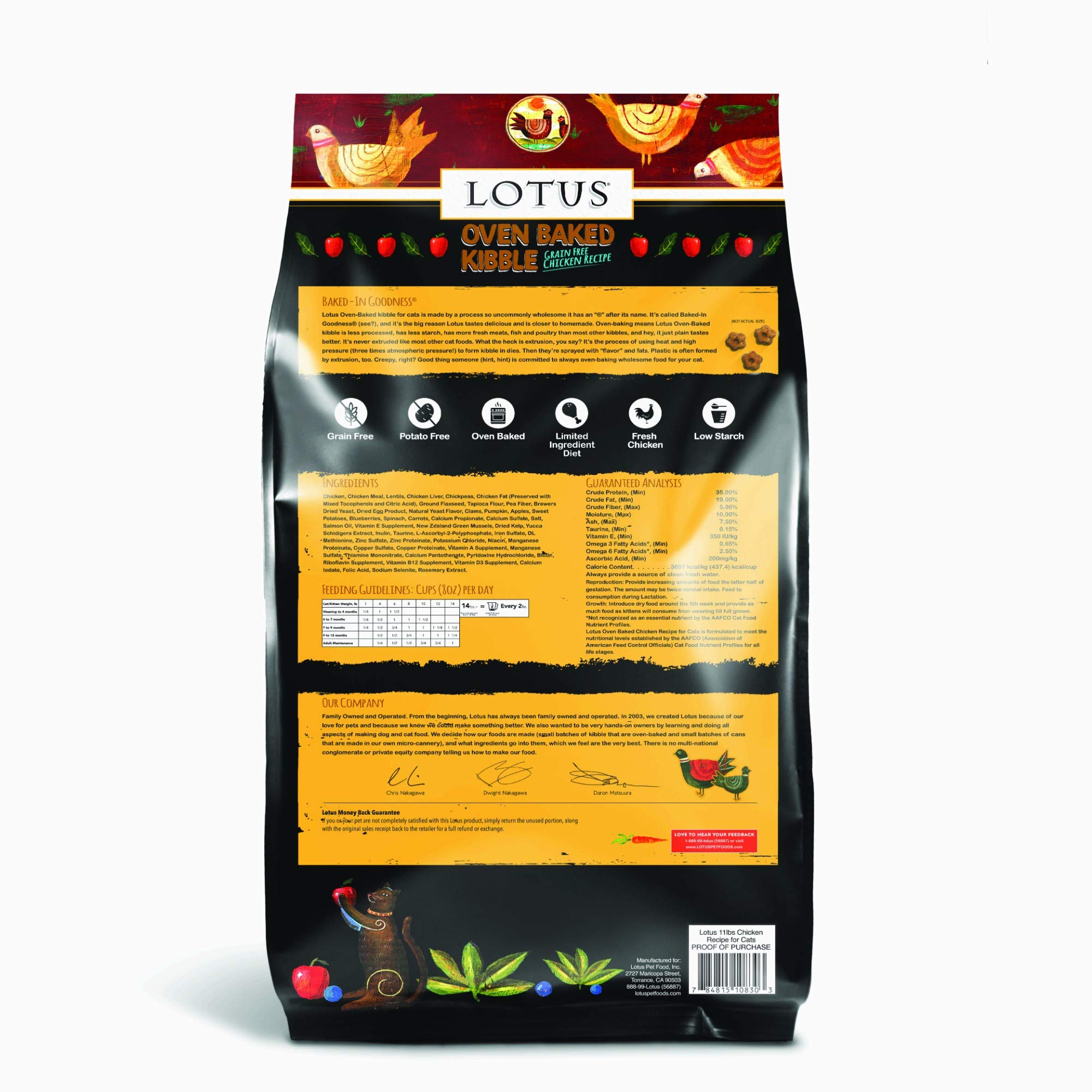 Lotus® Oven-Baked Kibble Grain Free Chicken Recipe Cat Food 11 Lbs