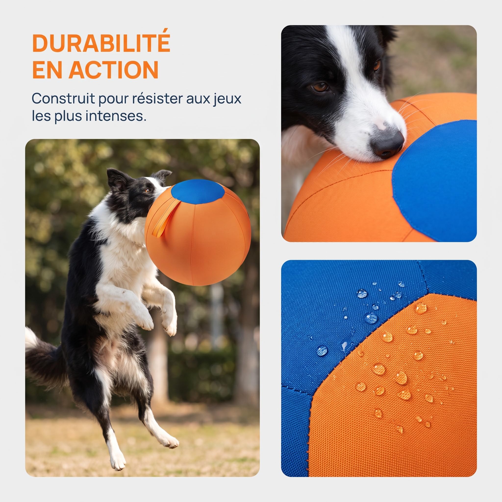 Balle GéAnte pour Chien, Ballon de Troupeau pour Chien, Gros Ballon pour Chiens RéSistant,Jouet Interactif RéSistant avec Sangle, pour Grand et Petit Chien, IntéRieur et ExtéRieur，D：65cm