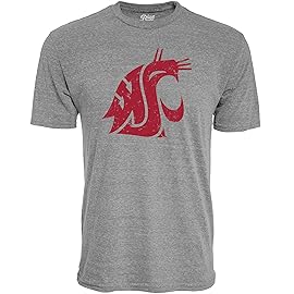 Blue 84 Men\'s Washington State Cougars Tri-Blend T-Shirt Vintage Icon Heather Grey, Grey, Small