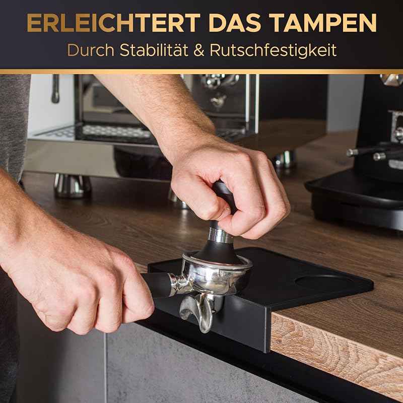 BaristaLegends 58,5 mm Espresso Tamper Rozsdamentes Acél Fa Nyéllel Profi Kávéhoz