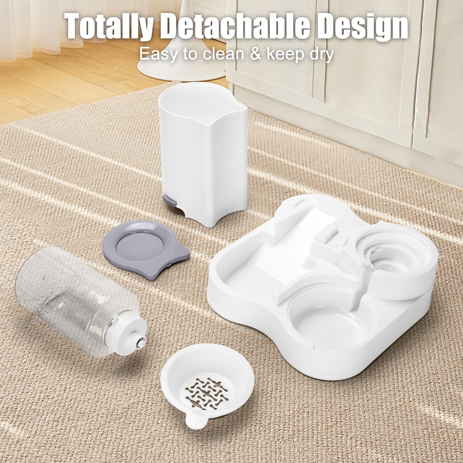 Distributeur d'eau et d'alimentation 2 en 1 pour animaux de compagnie, distributeur automatique de nourriture et d'eau pour chat, animal domestique de petite et moyenne taille