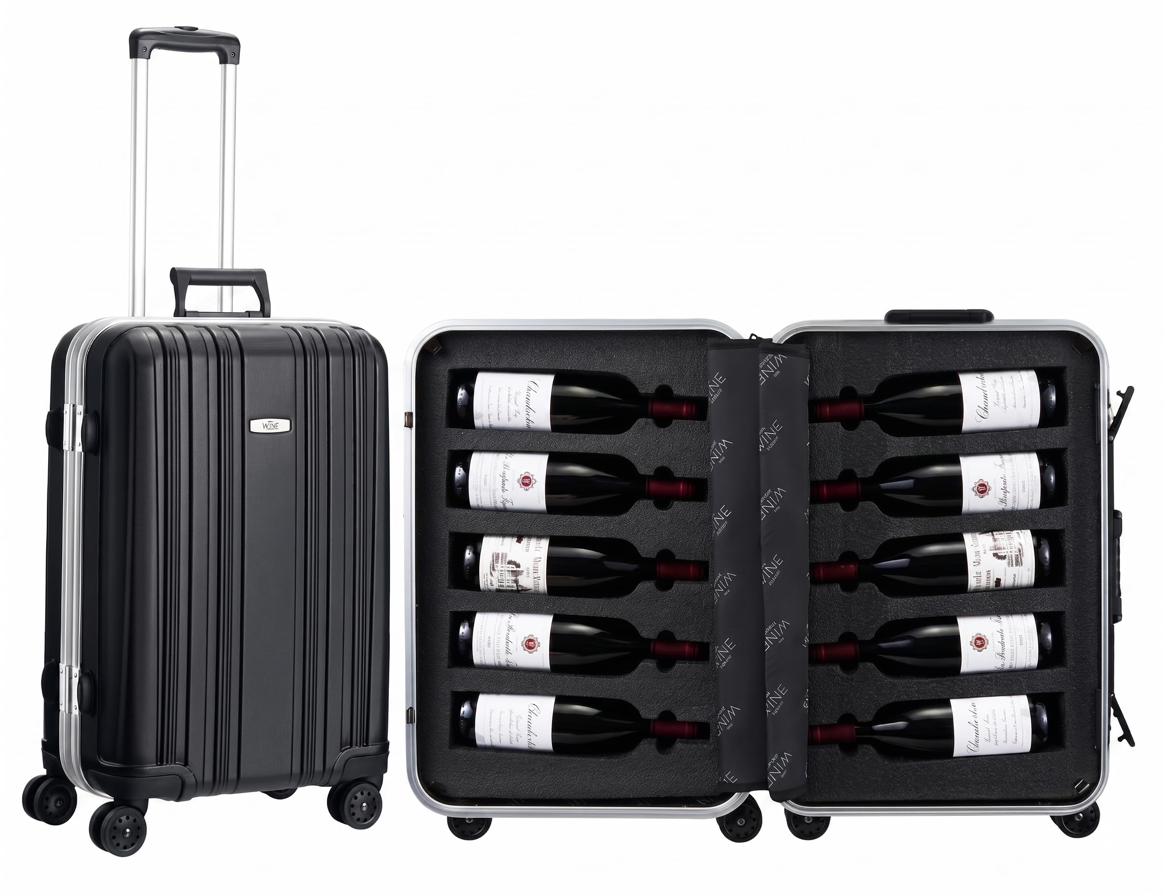 Amazon.com | Wine Bottle Suitcase Aluminum | Holds 10 Standard 750