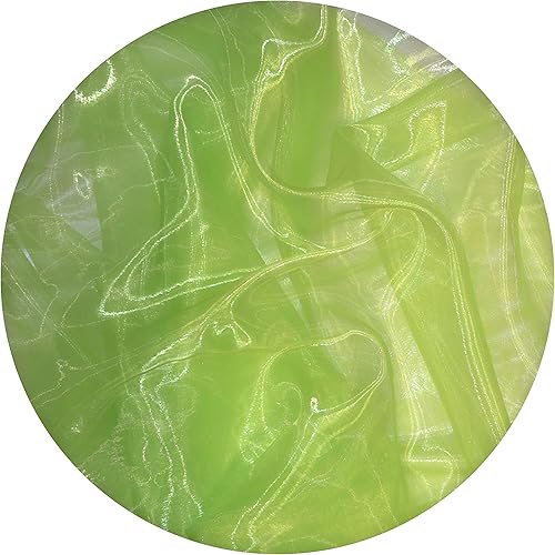 New Star Fabrics Tela de organza transparente verde lima, 10 yardas, sedosa, brillante, perfecta para vestidos de novia, manualidades, decoración de