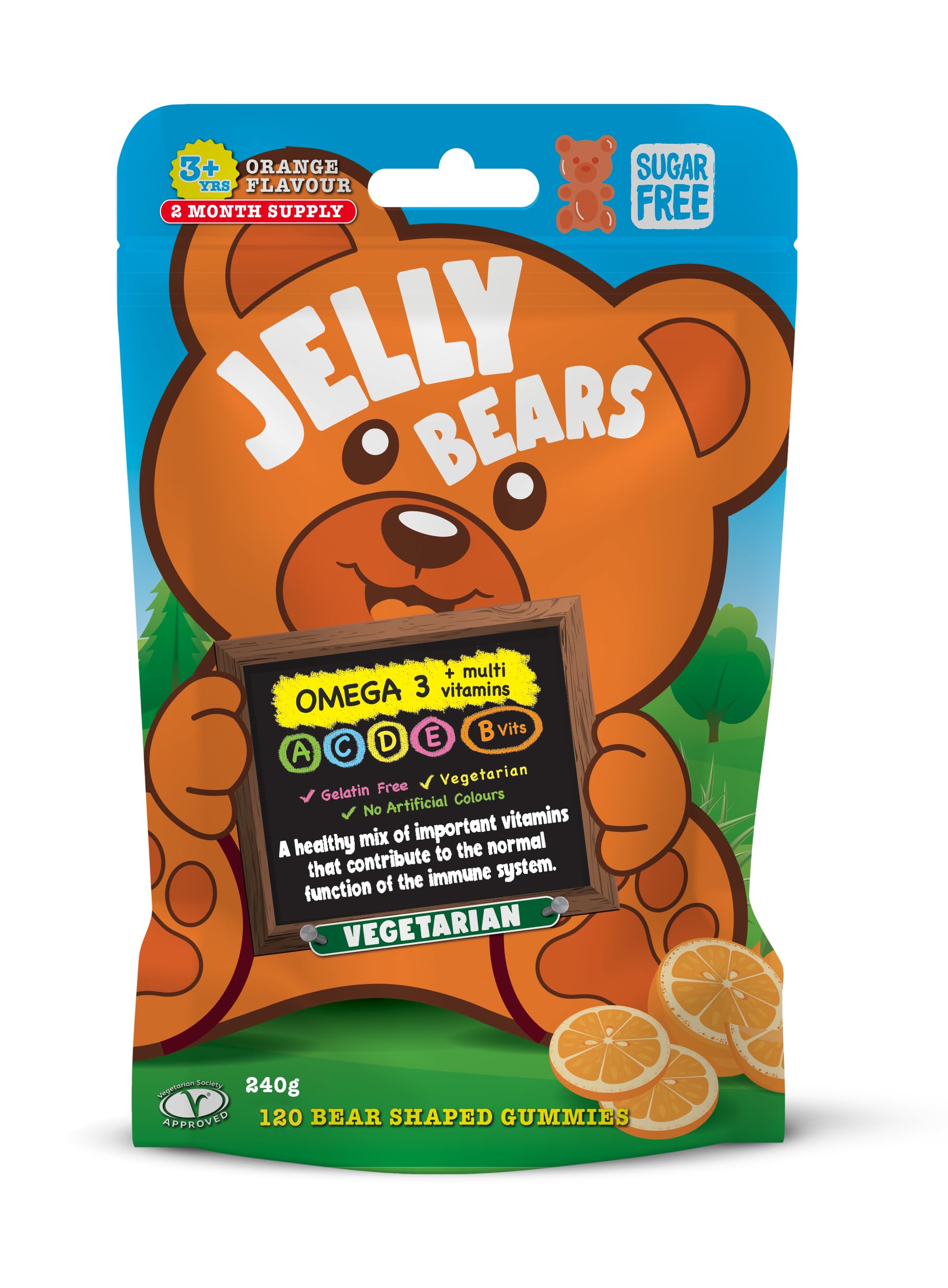 Jelly Bears Orange Omega-3 120 Gummies