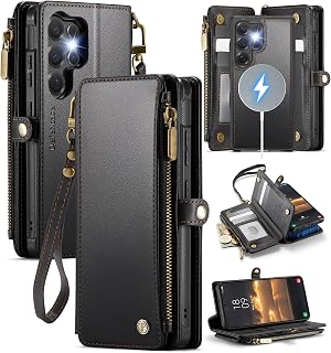Defencase for Galaxy S25 Ultra Case Wallet Compatible with Magsafe, Black