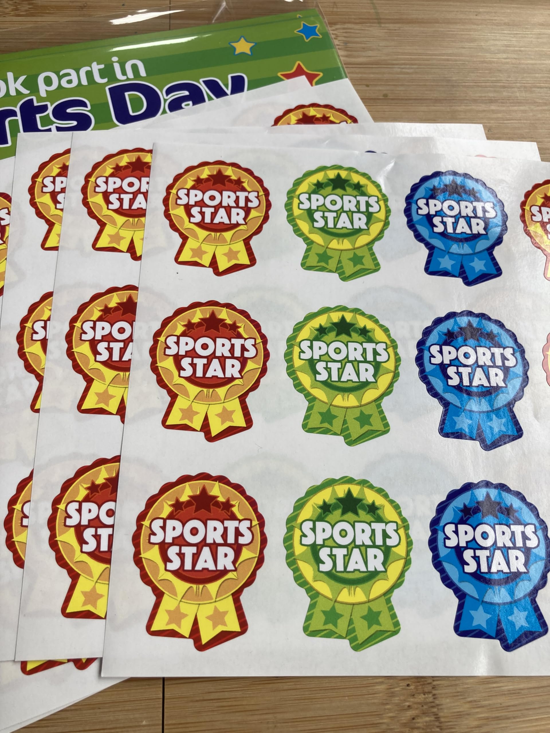 Sports Star Rosette Stickers (120 stickers), Multicolor, 35 x 45mm - Image 4