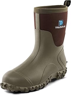 Trudave Men's Waterproof Insulated Rubber Boots
