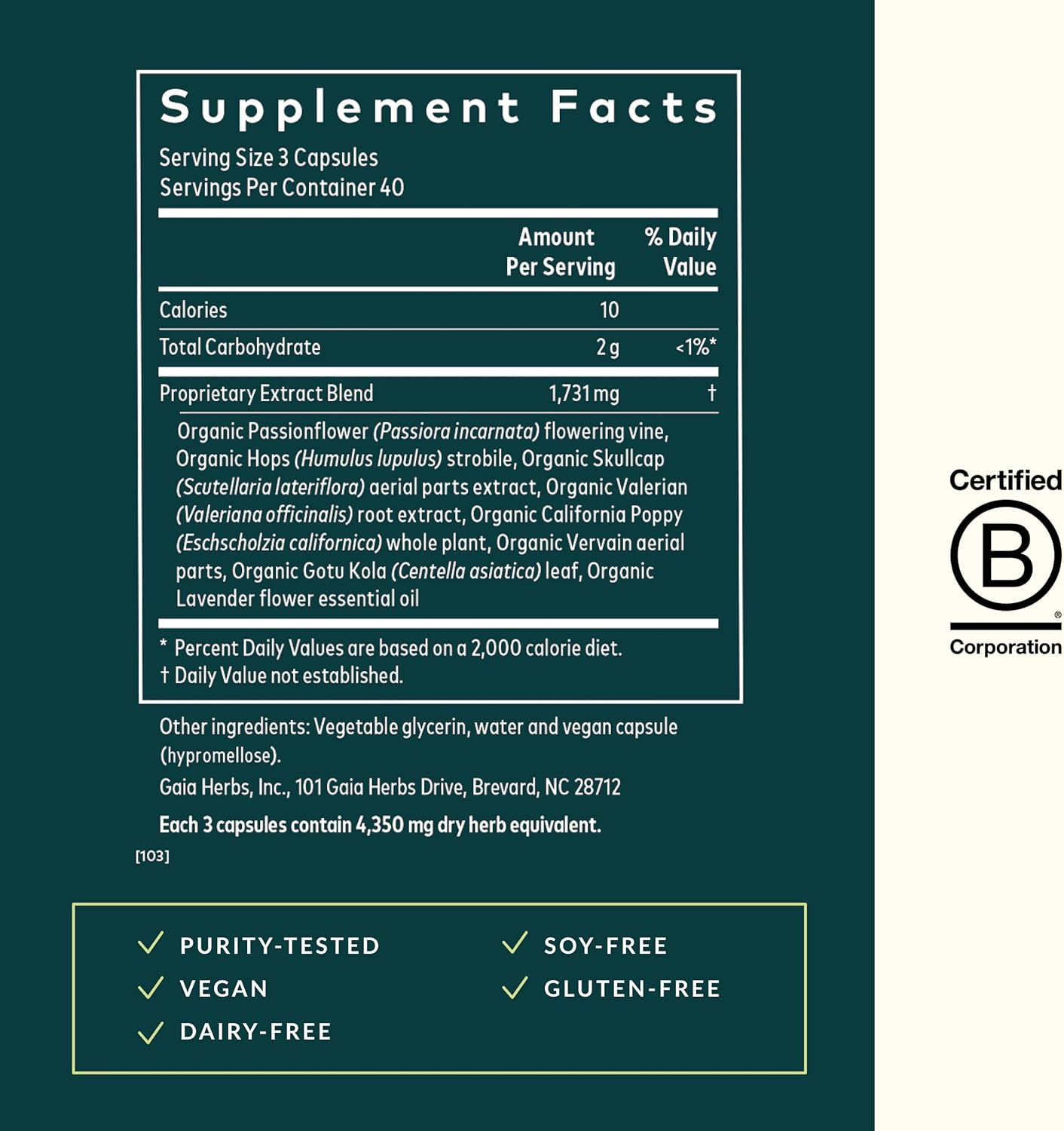 Gaia Herbs Sound Sleep - Sleep Support Supplement - Herbal, Plant-Powered Support for Calm & Relaxation* - Valerian Root, Passionflower & More - 120 Vegan Liquid Phyto-Capsules (40 Servings)