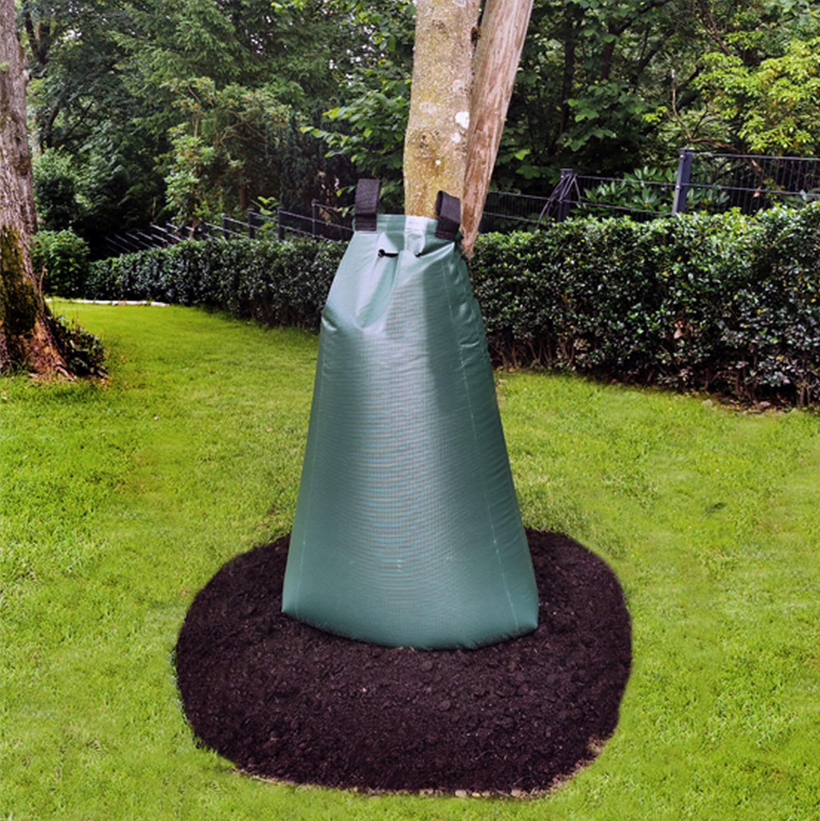 998114 Kit de sac d'irrigation pour arbres 75 l, avec 4 sacs d'eau en PVC robuste, sac d'arrosage pour un arrosage en douceur pendant plus de 11 heures, sacs d'arbre avec fermeture éclair et