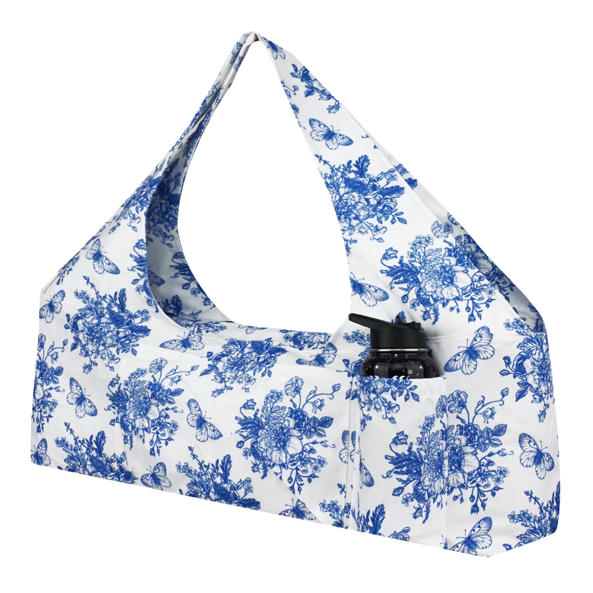 jswuffx Large Yoga Mat Bag Yoga Bags and Carriers Fits All You Stuff Yoga Tote Bag with Yoga Mat Strap, Elastic Pockets and Zipper Pockets