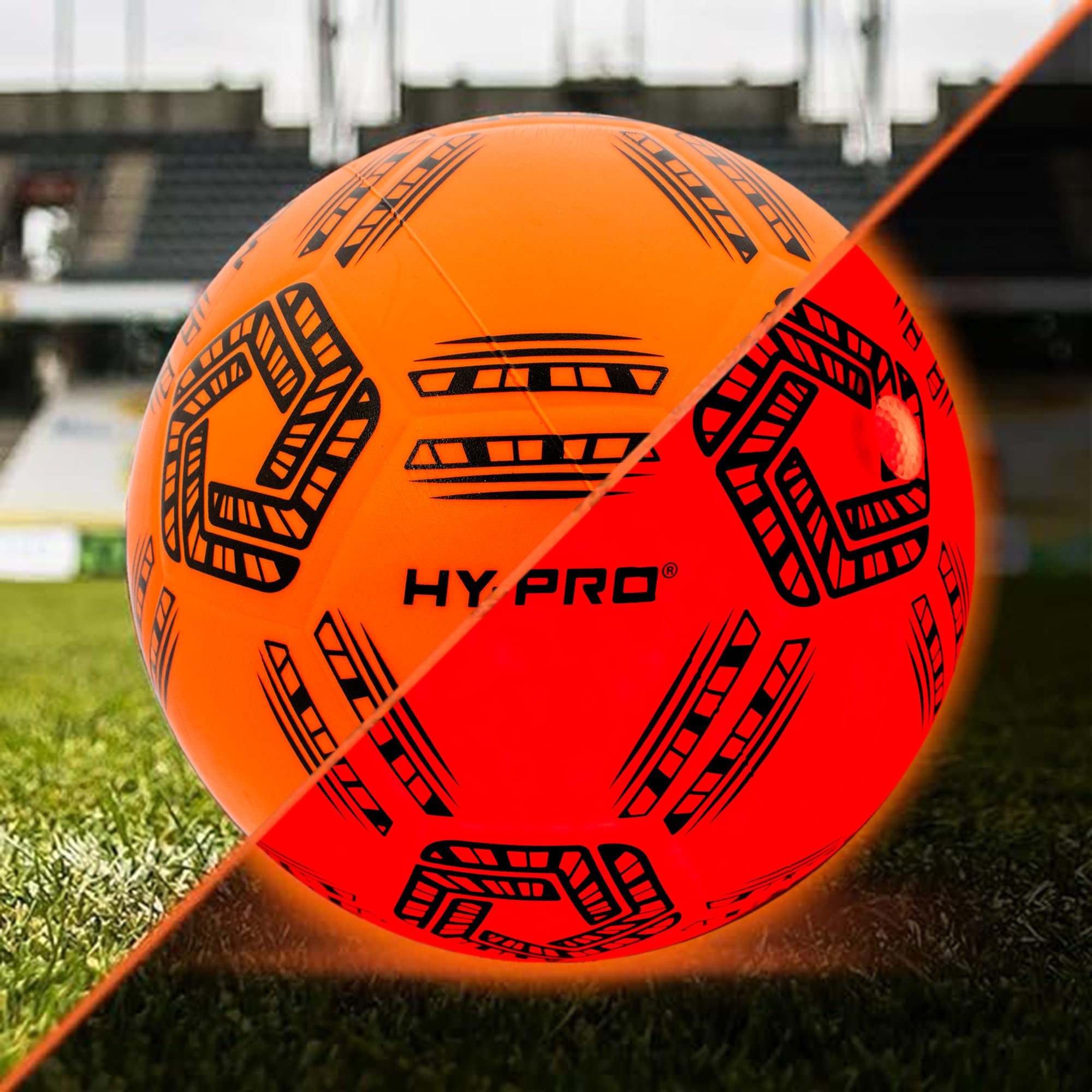 Hy-Pro Light Up LED Football Size 5 with Impact-Activated Lights & Pump - Light Up Ball with Auto-Shutoff & Enhanced Grip for Night Games - Suitable Footballs for All Ages