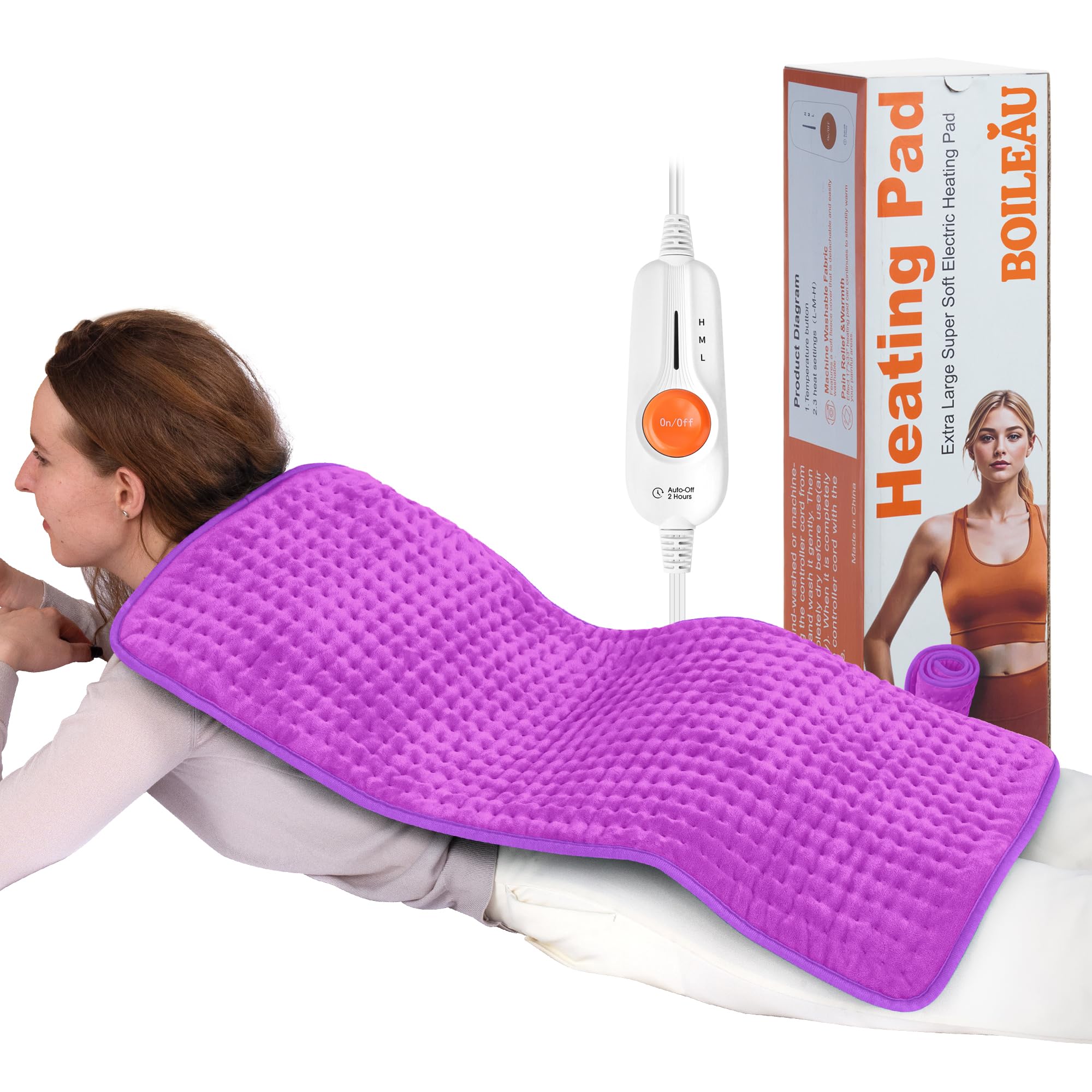 Boileau Electric Heating Pad for Back Relief, Extra Large 17"x33" XXXL