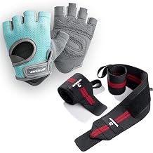 VINSGUIR Wrsit Wraps Red and Workout Gloves Women M