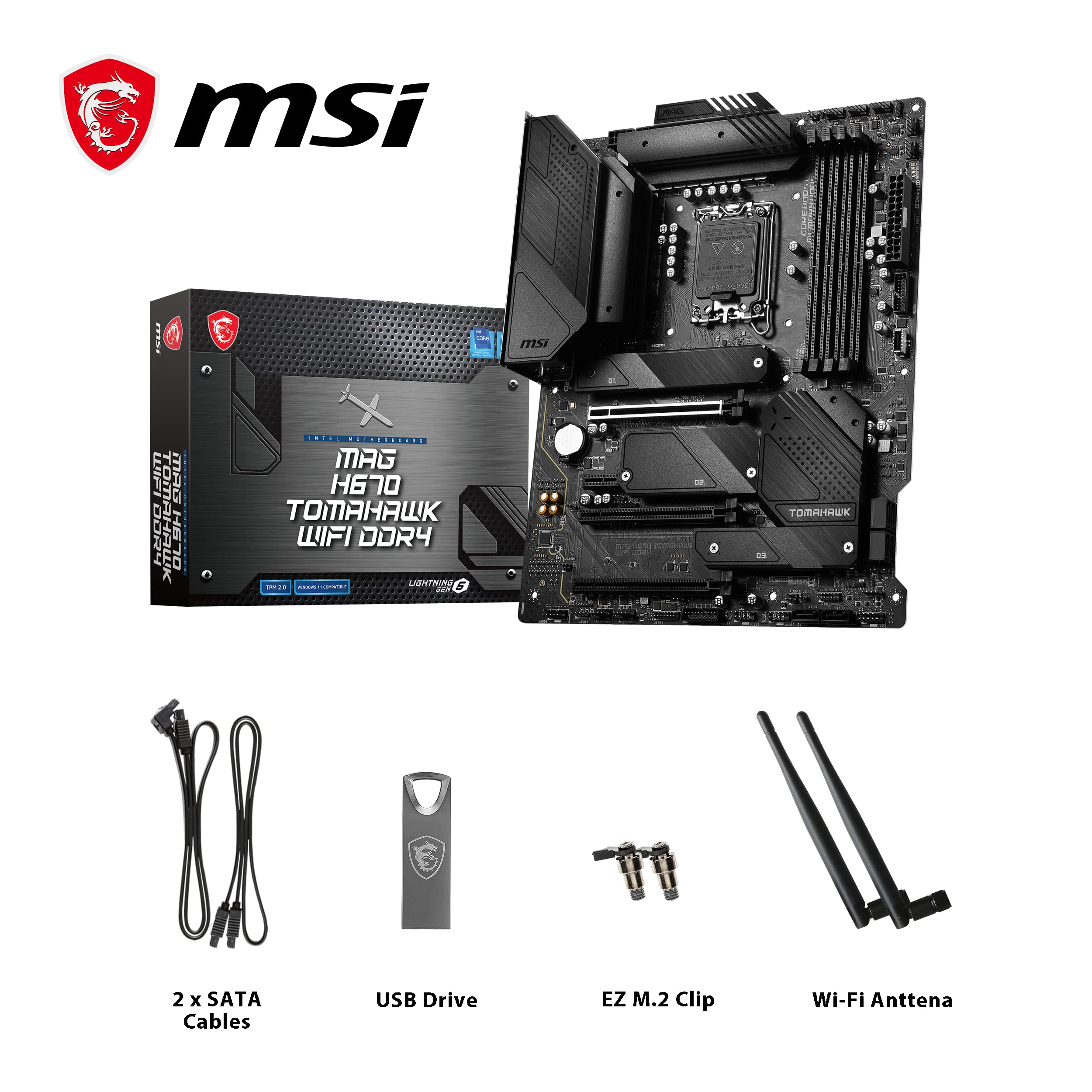 MSI MAG H670 Tomahawk WiFi DDR4 Mainboard, ATX - unterstützt Intel