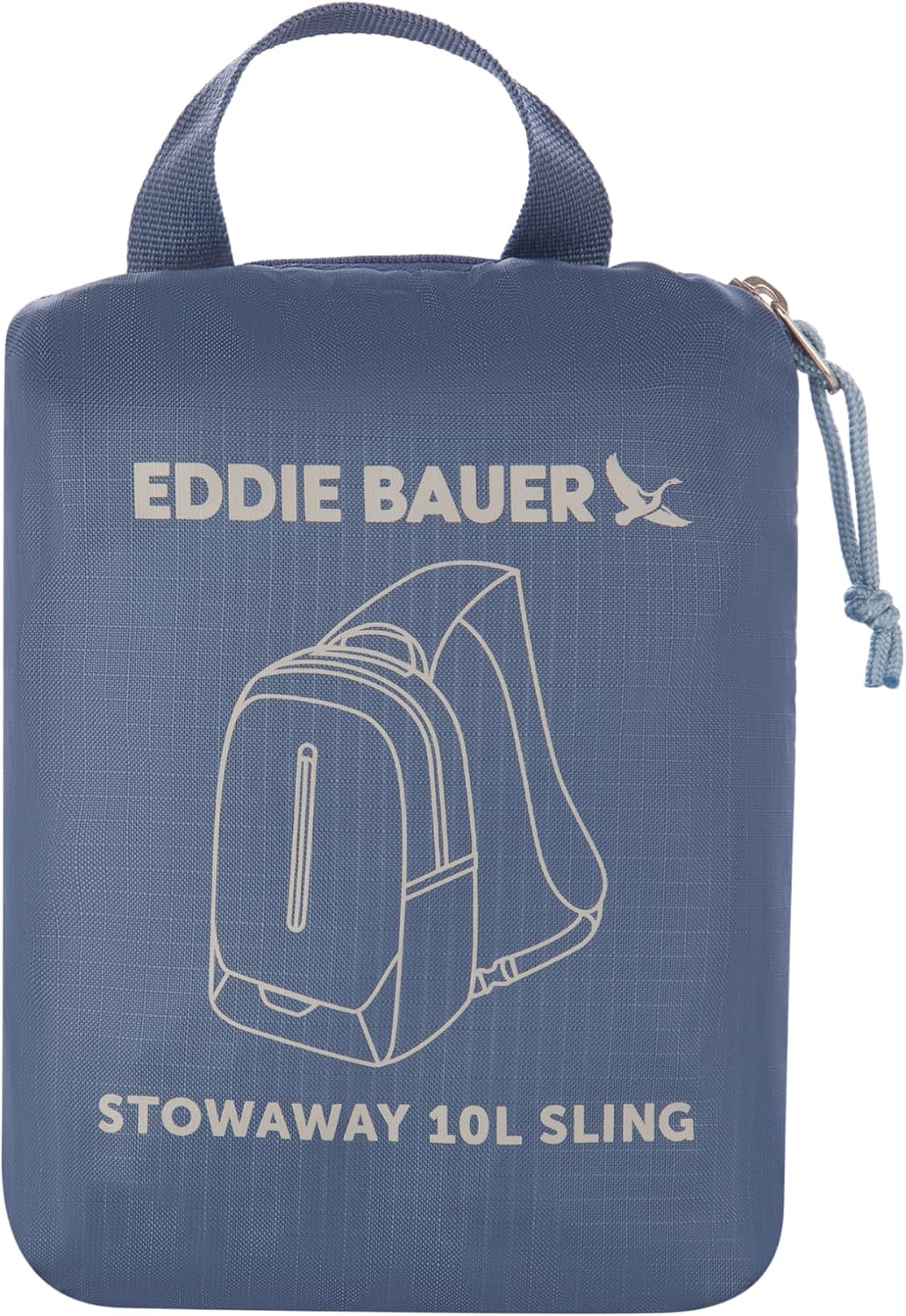 Eddie Bauer Stowaway Packable Sling Bag | Travel | Outdoor | Lightweight | Compact | Ripstop Nylon, Tile Blue-10L