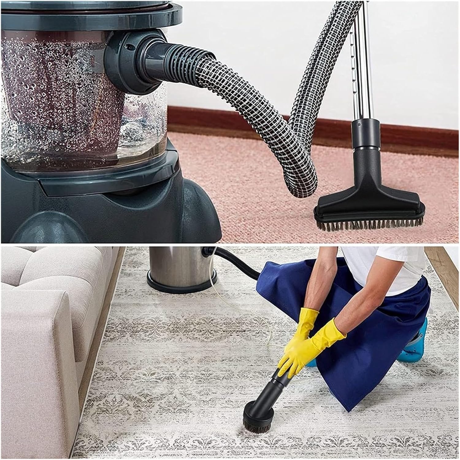 MeyeLo 6 Pieces 25MM and 36MM Vacuum Brush Round Brush, 5.9 Inch Vacuum Floor Brush 1.25 Cleaner Vacuum Attachment Brush Soft