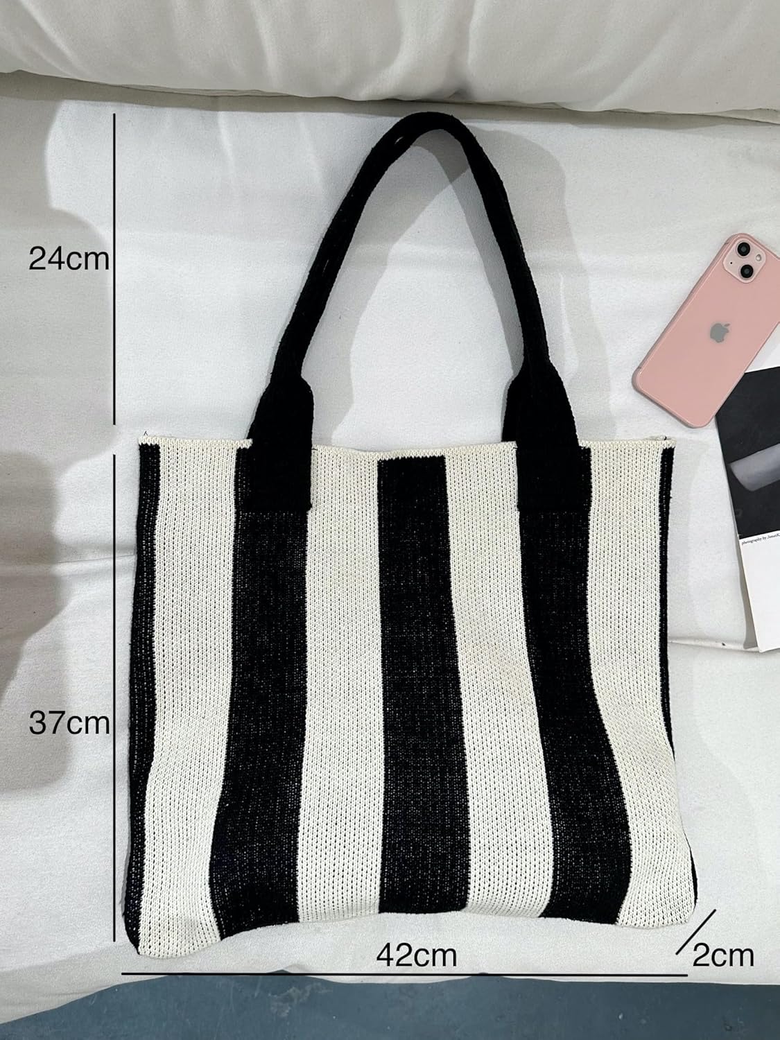 ENBEI Women's tote bags aesthetic Shoulder Handbags Hand crocheted Bags large Shoulder Shopping Bag large satchel cute Bag