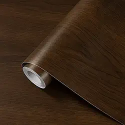 Decoroom Papel de contato de grão de madeira autoadesivo 29 x 39 cm - Papel de parede para armário de cozinha de bancada - Envoltório de vinil de madeira de nogueira impermeável para armários e
