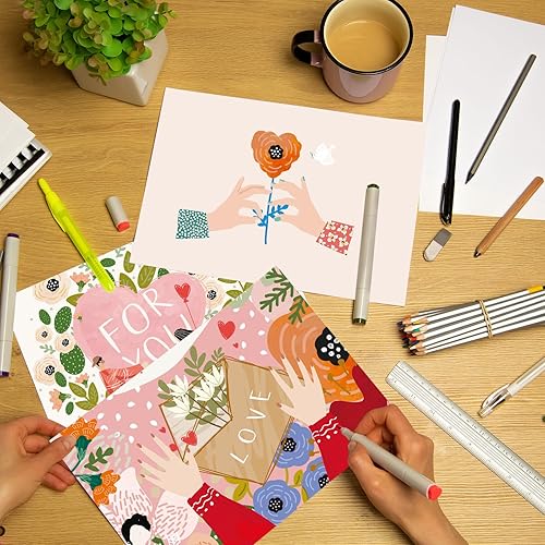 Miniatura 6 de PATIKIL 24 hojas postales de acuarela, 4 x 6 pulgadas, tarjetas postales de papel de acuarela en blanco de 140 libras10.58 ozm, papel 100% algodón a