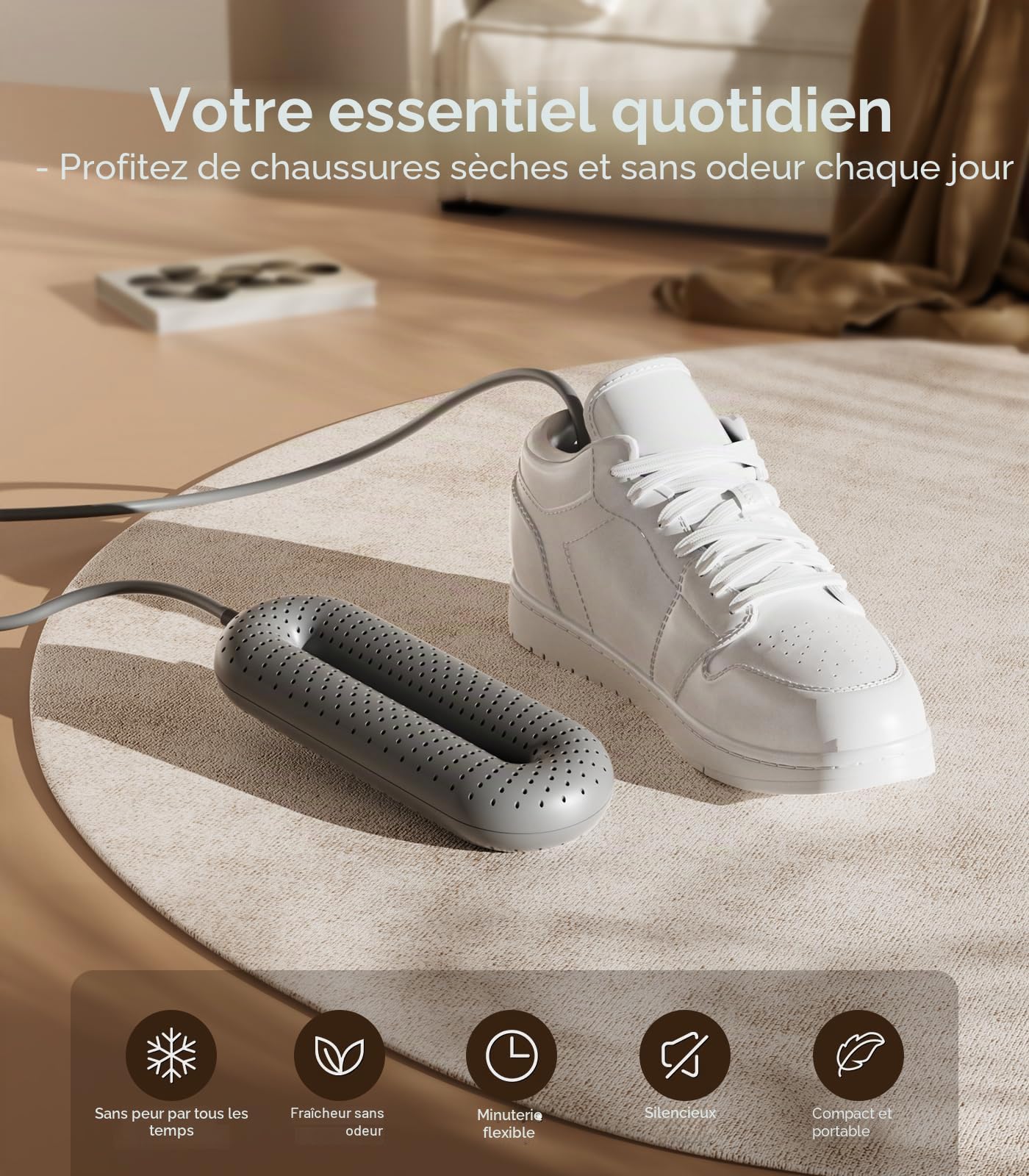 Snowpea Sèche-chaussures électrique amélioré, séchoir pour chaussures de ski, chauffe-chaussures et bottes pour sécher les chaussures humides et éliminer les mauvaises odeurs, arrêt automatique