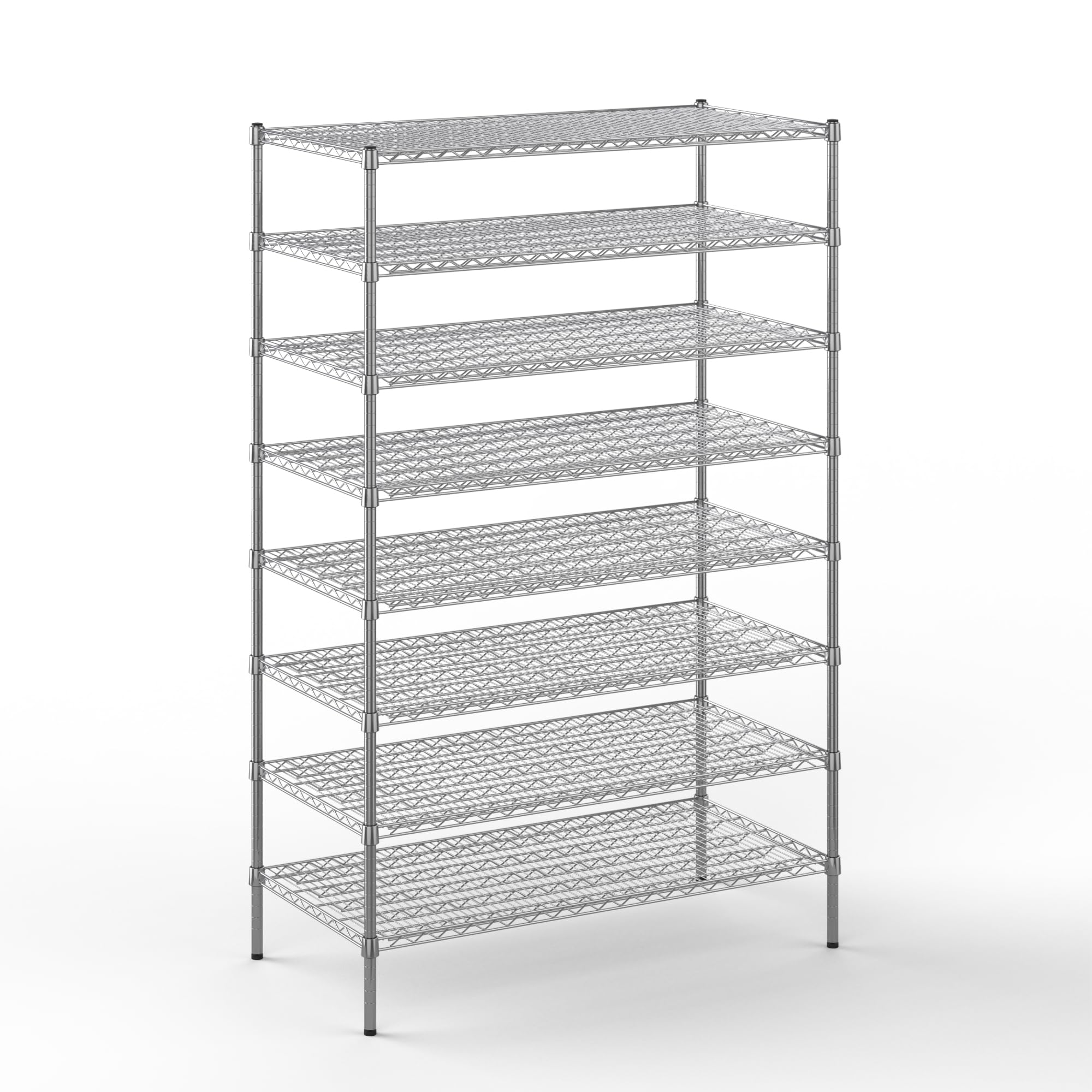 24" Deep x 48" Wide x 74" Height Wire Shelving Kit | 8-Tier | NSF Commercial Storage Rack Unit