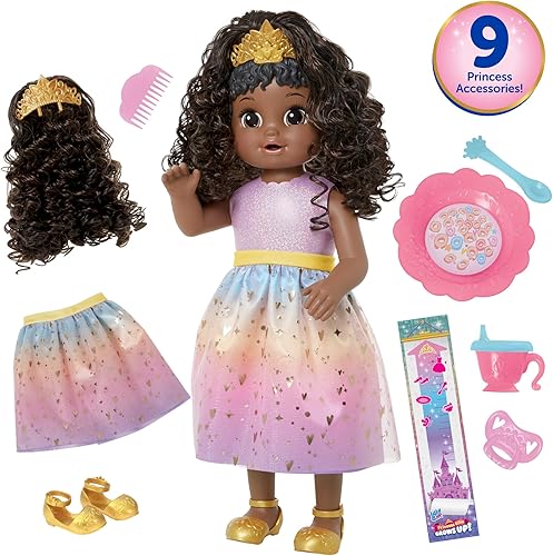 Miniatura 2 de Baby Alive Princesa Ellie Grows Up! Muñeca de pelo negro para niñas y niños de 3 años en adelante, 18 pulgadas
