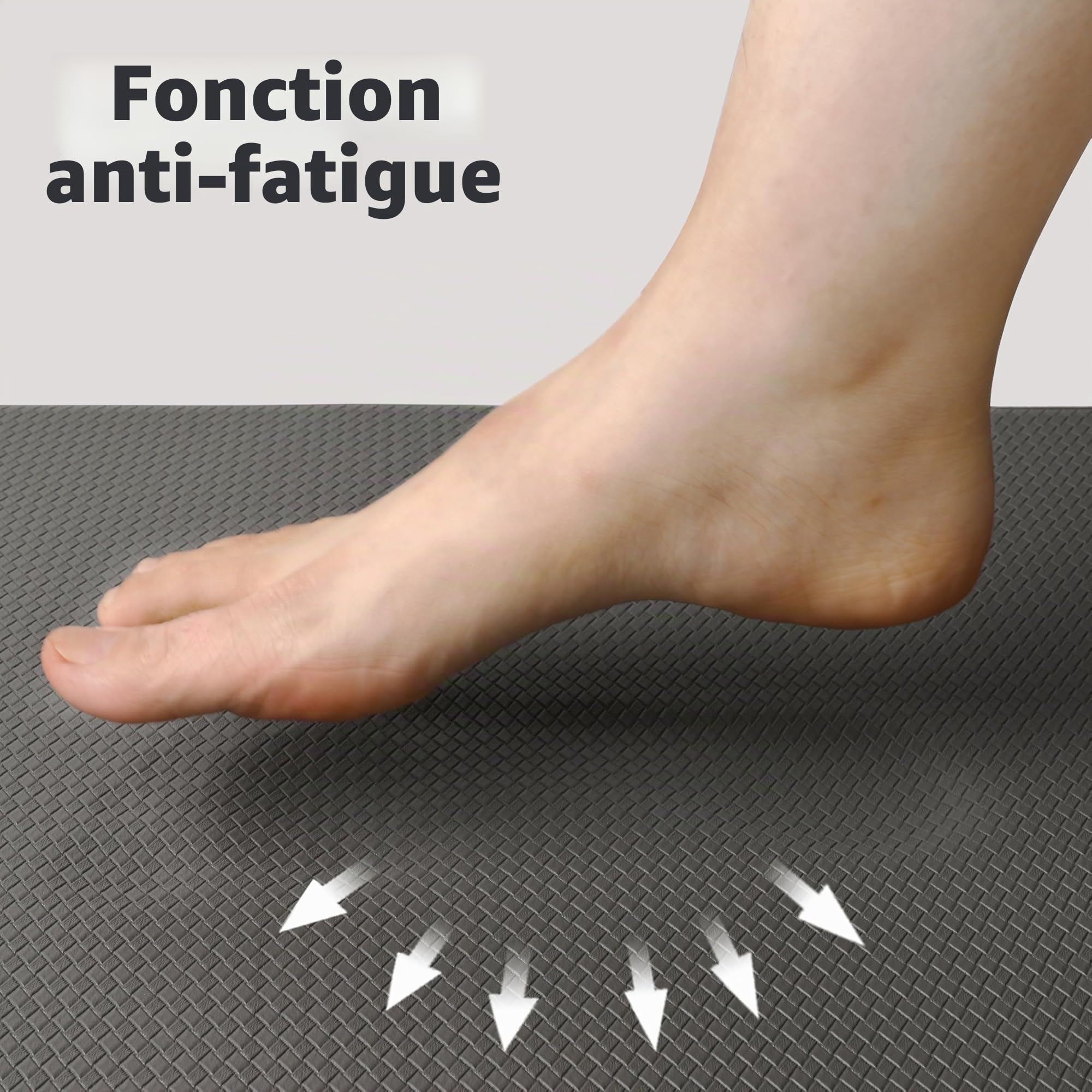 Tapis de cuisine lavable, antidérapant et imperméable, durable et facile à nettoyer, en PVC résistant, 44 x 75 cm + 44 x 120 cm, gris